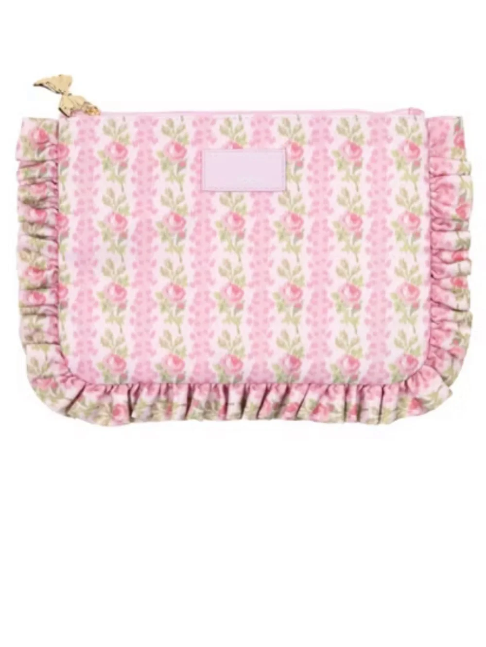 NWT LoveShackFancy x Target - Blooming Heirloom Bow Zip Ruffle Pouch/Clutch